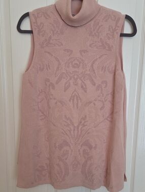 Chico's Blush Pink Sleeveless Cowl Neck Tunic Sweater